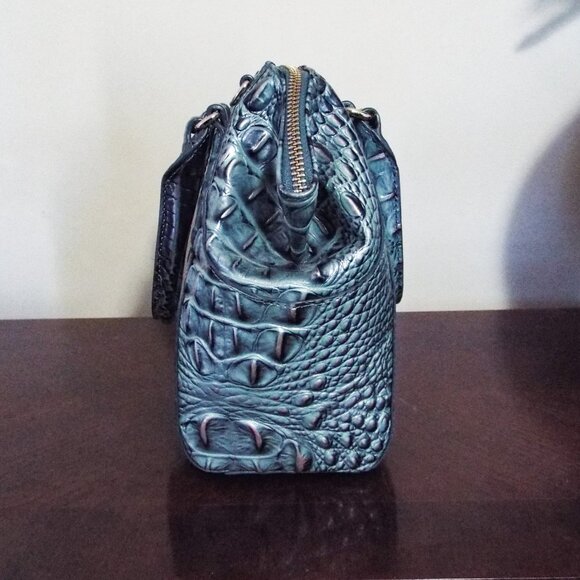 BRAHMIN CAMILA OBSIDIAN SMALL LEATHER HANDBAG - EUC